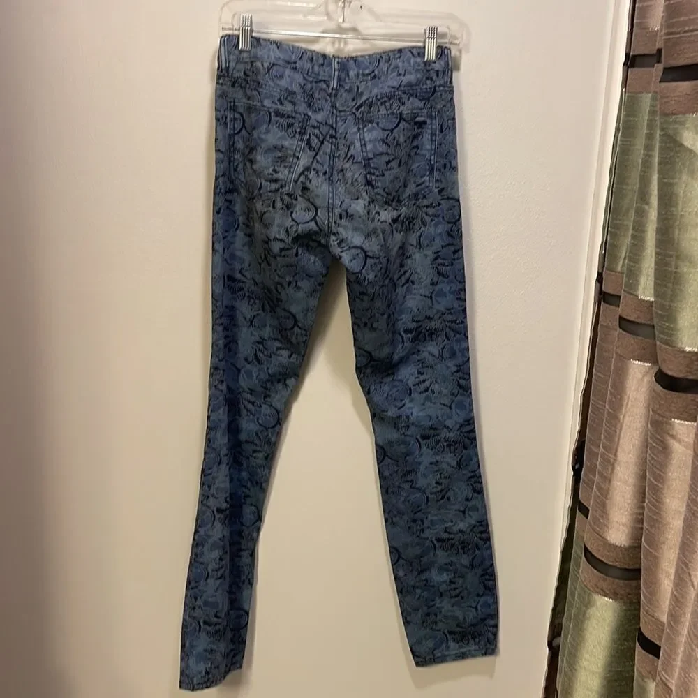 TORY Burch Ivy Super Skinny blue paisley jeans